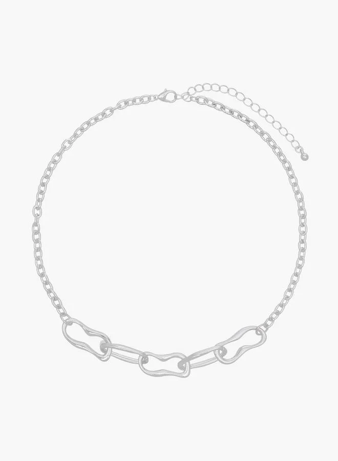 Flora Bella By Shoexpress Chain Link Necklace And Earrings Set